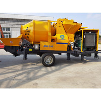 Mini pompe à béton Mobile, pompe à béton Diesel, pompe à béton à haute efficacité avec mélangeur