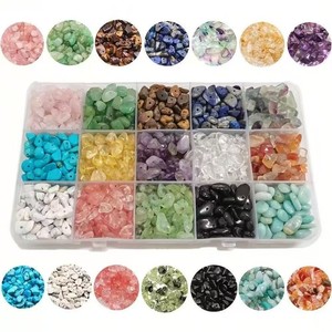 Perles en <span class=keywords><strong>pierre</strong></span> naturelle pour la fabrication de bijoux, kit DIY pour bracelet, perles irrégulières, cordon élastique, boîte d'accessoires - Product Image 1