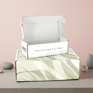 Boîte d'expédition pliante en carton ondulé de haute qualité <span class=keywords><strong>et</strong></span> personnalisée, écologique, pour l'emballage de vêtements - Product Image 1