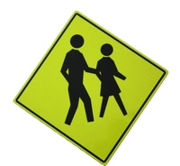 Triangle en aluminium réfléchissant Signes de direction du trafic routier Benchmark Metal Street Avertissement Plaques de tôle galvanisées de sécurité