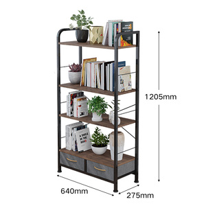 Scaffale per libri multifunzionale in rete metallica a <span class=keywords><strong>4</strong></span> livelli scaffale per soggiorno casa - Product Image 3