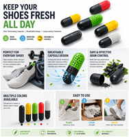 Capsules désodorisantes pour baskets, boîte multicolore, désodorisant pour armoire à chaussures au charbon de bambou, parfum personnalisé pour chaussures de sport, usage domestique