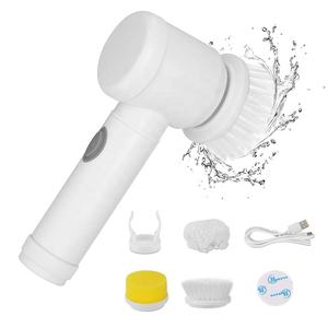 Escova de limpeza elétrica portátil com 3 cabeças esfregão - Product Image 1