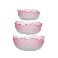Ensemble de 3 bols décoratifs écologiques de style européen sans plomb et de forme irrégulière à bord doré résistant à la chaleur pour céréales