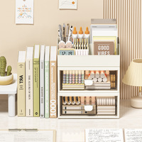 Boîte de rangement pour rouges à lèvres en plastique grande capacité, style haut de gamme, étagère de bureau de luxe légère, type tiroir