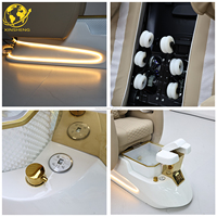 Fauteuil de pédicure professionnel de luxe moderne avec système de massage et spa pour les pieds, drainage automatique et système de jets sans tuyauterie pour les ongles