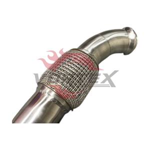 Vortex 304 Downpipe catalyzed à haut débit pour Mercedes-Benz A250 CLA250 GLA250 2.0T 2019–2024 avec bouclier thermique, sans voyant d'avertissement moteur - Product Image 4
