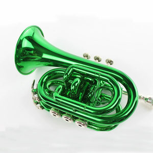 Meilleur choix Mini <span class=keywords><strong>trompette</strong></span> vert laiton <span class=keywords><strong>trompette</strong></span> en clé de si bémol haute qualité Petite <span class=keywords><strong>trompette</strong></span> performance de bande professionnelle TP022022 - Product Image 2