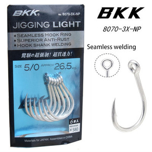 Hameçon de pêche en mer BKK Jigging Light Hook 8070-3X-NP Taille 5/0 Soudure sans soudure - Product Image 1