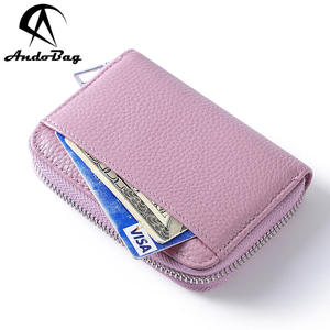 Portefeuille court AndoBag en cuir véritable de style japonais, anti-skimming RFID, avec compartiments séparés, pour femmes, porte-cartes et argent liquide 2086 - Product Image 4