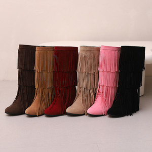 2025 Winter Women's Ankle & Bootie Boots Med <b>Heel</b> <b>Round</b> <b>Toe</b> Slip-On Solid Color Casual Shoes - Product Image 5