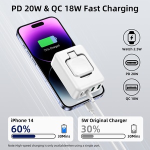 Hnt ขายส่ง2C 43W + 2A ชาร์จเร็วแบบพับได้พร้อมแม่เหล็กไร้สายสำหรับ <span class=keywords><strong>Apple</strong></span> <span class=keywords><strong>Watch</strong></span> อแดปเตอร์หลายช่องทนไฟสำหรับ <span class=keywords><strong>iPhone</strong></span> - Product Image 5