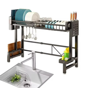 Encimera de cocina multifuncional Estante para platos Olla y <span class=keywords><strong>escurridor</strong></span> de cuencos Estante de almacenamiento de cubiertos Gadget de almacenamiento de cocina - Product Image 5