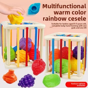Vendita calda cubo di attività di plastica e Push palle per bambini raffinate capacità motorie giocattoli educativi per la formazione del bambino - Product Image 3