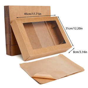 Wholesale Custom Printed Corrugated Folders Kraft Paper <b>Box</b> With Window For Food Packaging Disposable <b>Lunch</b> <b>Box</b> - Product Image 4