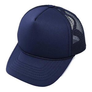 High Quality Plain Blank 5 Panel <b>Foam</b> Trucker Hat with Custom Breathable Mesh Back Rope Design Adjustable for Outdoor Sports - Product Image 1