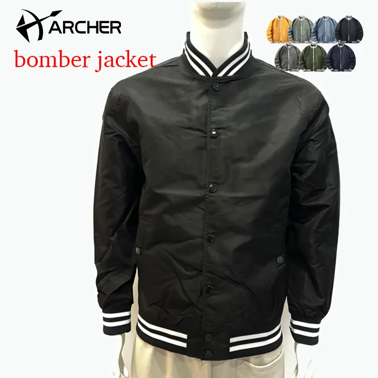 2023 새로운 디자인 일반 폭격기 재킷 남성 하이 퀄리티 편안한 윈드 브레이커 남성 코트 새틴 폭격기 재킷