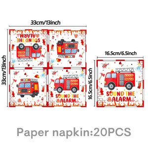 Artículos para Fiesta de Cumpleaños de Camión de Bomberos, Vajilla de Camión de Bomberos para 10 Personas, Platos, Servilletas y Vasos de 9 Pulgadas - Product Image 3
