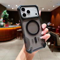 Coque de téléphone antichoc magnétique en gros, armure robuste translucide à rayures pour iPhone 18 Pro Max 17 16 15 14 13 12 11