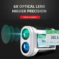Télémètre laser de golf numérique 1500m avec grossissement 6x, indice de protection IP54, télescope de chasse haute précision et écran tactile inclinable