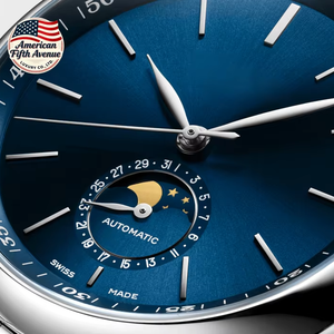 Montre Classique Minimaliste pour Hommes avec Cadran Diamant Luxe Mouvement Mécanique Tachymètre Étanche Boîtier en Acier Inoxydable - Product Image 5