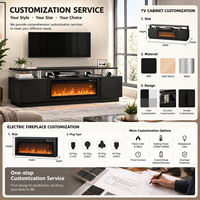 Meuble TV 60 pouces avec cheminée décorative et chauffage électrique intégré pour salon