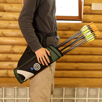 Sacoche de hanche en bambou pour flèches, avec 3 tubes porte-flèches, vert vintage, compatible avec les arcs compound et recurve pour la pratique