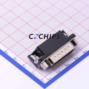 DS1037-15MNCKT74-0CC D-Sub/VGA Connector Bent Lead Through Hole Connector Standard D-Sub Male 15P Right Angle Insert - Product Image 1