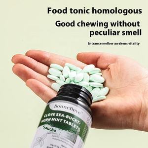 Comprimés <span class=keywords><strong>de</strong></span> menthe, <span class=keywords><strong>clou</strong></span> <span class=keywords><strong>de</strong></span> <span class=keywords><strong>girofle</strong></span> et argousier, texture dure, supplément alimentaire, bonbons <span class=keywords><strong>de</strong></span> qualité professionnelle, contre <span class=keywords><strong>la</strong></span> <span class=keywords><strong>mauvaise</strong></span> <span class=keywords><strong>haleine</strong></span>, en flacon. - Product Image 5