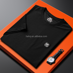 Camiseta de manga corta de moda de algodón puro con cuello redondo para hombre de gama alta, ropa de hombre con icono pequeño de moda 2025 - Product Image 4
