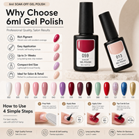 Set de Esmalte de Uñas Magnético de 6ml, Venta al por Mayor para Salones, Libre de HEMA y TPO, 20 Colores de Tendencia, Marca Privada OEM ODM, Personalizado, UV LED, Removible