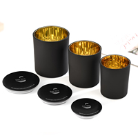 La nouvelle annonce Noël mat noir blanc luxe 8OZ 10OZ 12oz placage doré fond lourd verre or galvanoplastie bocaux à bougie