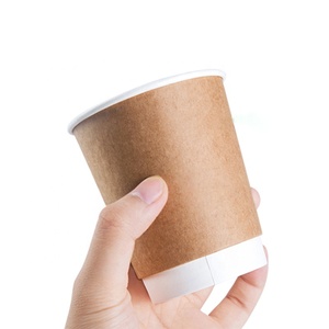 โรงงานผลิตแก้วกาแฟ นม ชา กระดาษคราฟท์สองชั้นแบบกำหนดเอง ย่อยสลายได้ทางชีวภาพ ใช้แล้วทิ้ง - Product Image 5