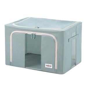 Wholesale Waterproof Moisture-proof Oxford Quilt Storage Box Organizer Bag Large Storage Bag For Clothes With Steel Frame