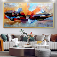 Tableau mural en toile 100 % fait main, personnalisé, vente en gros, affiche Bouddha Dormant, image décorative pour la maison, peinture abstraite de figure