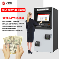 KER Smart Cash ATM : Kiosque de caisse libre-service avec lecteur de chèques, de billets et de codes-barres pour le dépôt de devises étrangères, SDK, sur pied, pour intérieur