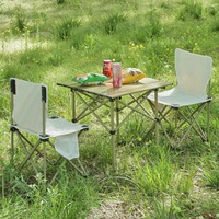 Ensemble de table et de chaises empilables pour le camping en plein air, design pliable en forme d'œuf, en acier au carbone, pour pique-nique et plage