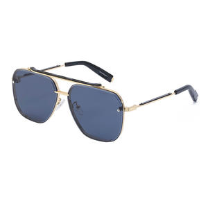 Gafas de sol retro Steampunk con montura cuadrada sin montura, unisex, lentes de PC UV400, C1-1, negro, doble gris, C3, gris té, WF-2A570, verano 2022 - Product Image 4