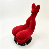 Fauteuil d'appoint français moderne en velours fait main, design ergonomique, couleur rouge, pieds longs, haute qualité, pour appartement, salon, bureau à domicile
