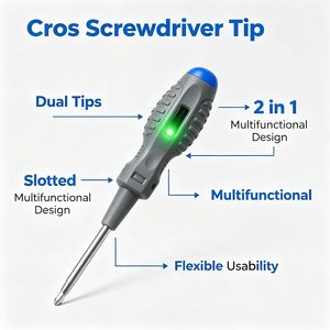 Dual-Switch High-Brightness Industrial Voltage Tester Screwdriver <b>Plastic</b> for Professional Electricians-Open Circuit Detection - Product Image 3