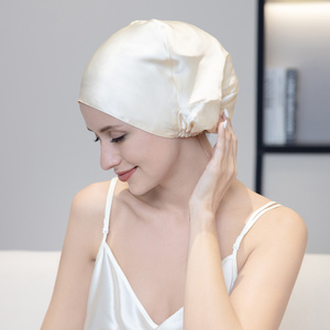 Bonet Rambut Sutra Mulberry 100% Lapis Ganda, Logo Custom, MOQ Rendah, Dapat Disesuaikan, Turban Sutra untuk Tidur, Bonet Rambut untuk Penggunaan Sehari-hari - Product Image 2