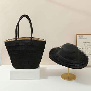 Women's <b>Large</b> Capacity Fashionable Zipper Closure Tote <b>Bag</b> 2025 New Straw Woven <b>Beach</b> <b>Bag</b> with Tassels - Product Image 2