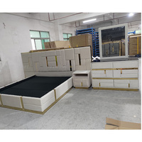 Ensembles de meubles de chambre à coucher de style royal italien, lit king size moderne de luxe, cadre de lit Camas Modernas, ensemble de meubles de chambre à coucher, lit en cuir de luxe