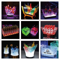 Seau à glace illuminé par LED de bière de champagne acrylique personnalisé pour le bar de partie de club