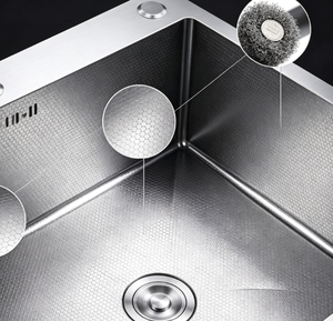 Casa intelligente uso grande lavello da cucina quadrato in <span class=keywords><strong>acciaio</strong></span> inossidabile a fessura singola lavabo a nido d'ape addensato balena acqua piovana un foro - Product Image 5