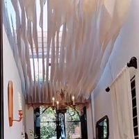 Tissu occultant en polyester sur mesure pour rideaux de plafond, toile de fond de mariage, rideau de scène pour événements et décoration de lieux festifs