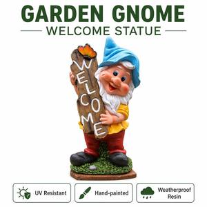 16.3" Promotional Lifelike <strong>Fairy</strong> Resin <strong>Garden</strong> Gnomes Seven Dwarfs Welcome <strong>Statue</strong> for Home <strong>Garden</strong> Decor Hand-painted Eco-friendly - Product Image 2