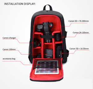 Оптовая цена, сумка для камеры и объектива, большой вместимости, уличная фотография, водонепроницаемая двойная сумка для видеокамеры, рюкзак - Product Image 3
