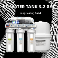 Réservoir d'eau électrique sous évier 3,2 gallons, 5 étapes, en acier au carbone, autonettoyant, pour système RO sous pression, durée de vie 6 mois, usage domestique et hôtelier