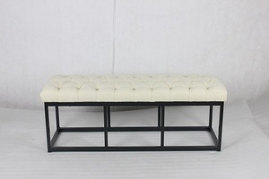 Banc en tissu pelucheux minimaliste moderne TOSEE, structure en acier avec revêtement en poudre, personnalisable pour appartement, chambre, salon, hôtel, villa - Product Image 6